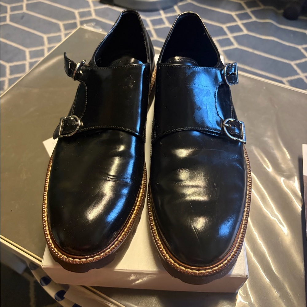 Black Leather Carlos Nieto Double Monk Strap Shoes